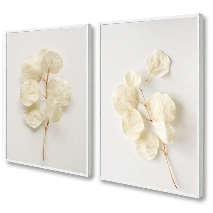 Set of 2 Botanical White Flower Decorative Frames