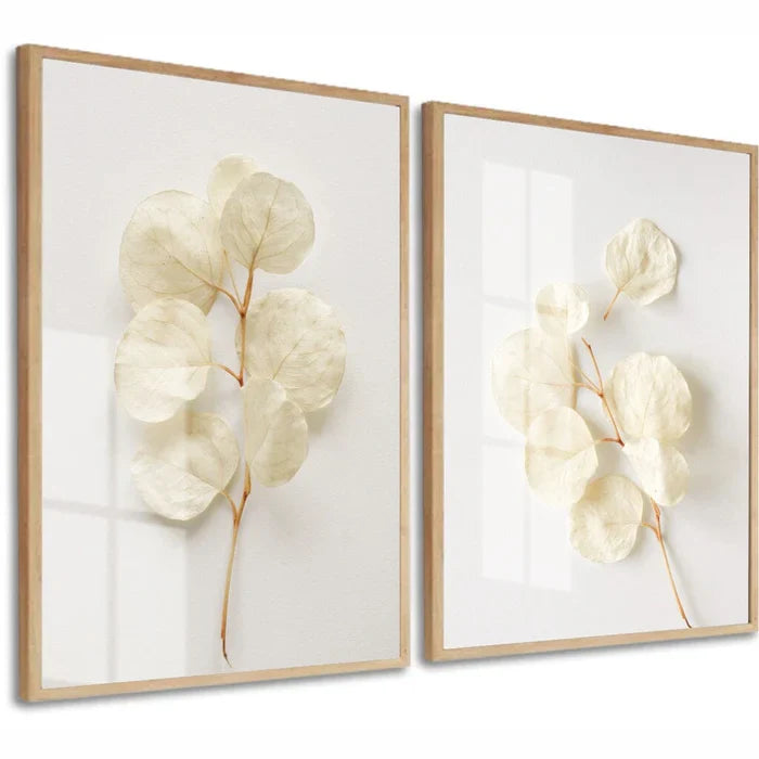 Set of 2 Botanical White Flower Decorative Frames